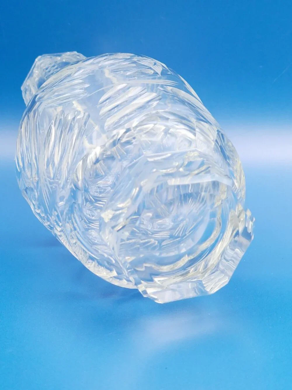 Unique Vintage Art Deco MCM Style Cut Crystal Vase 9